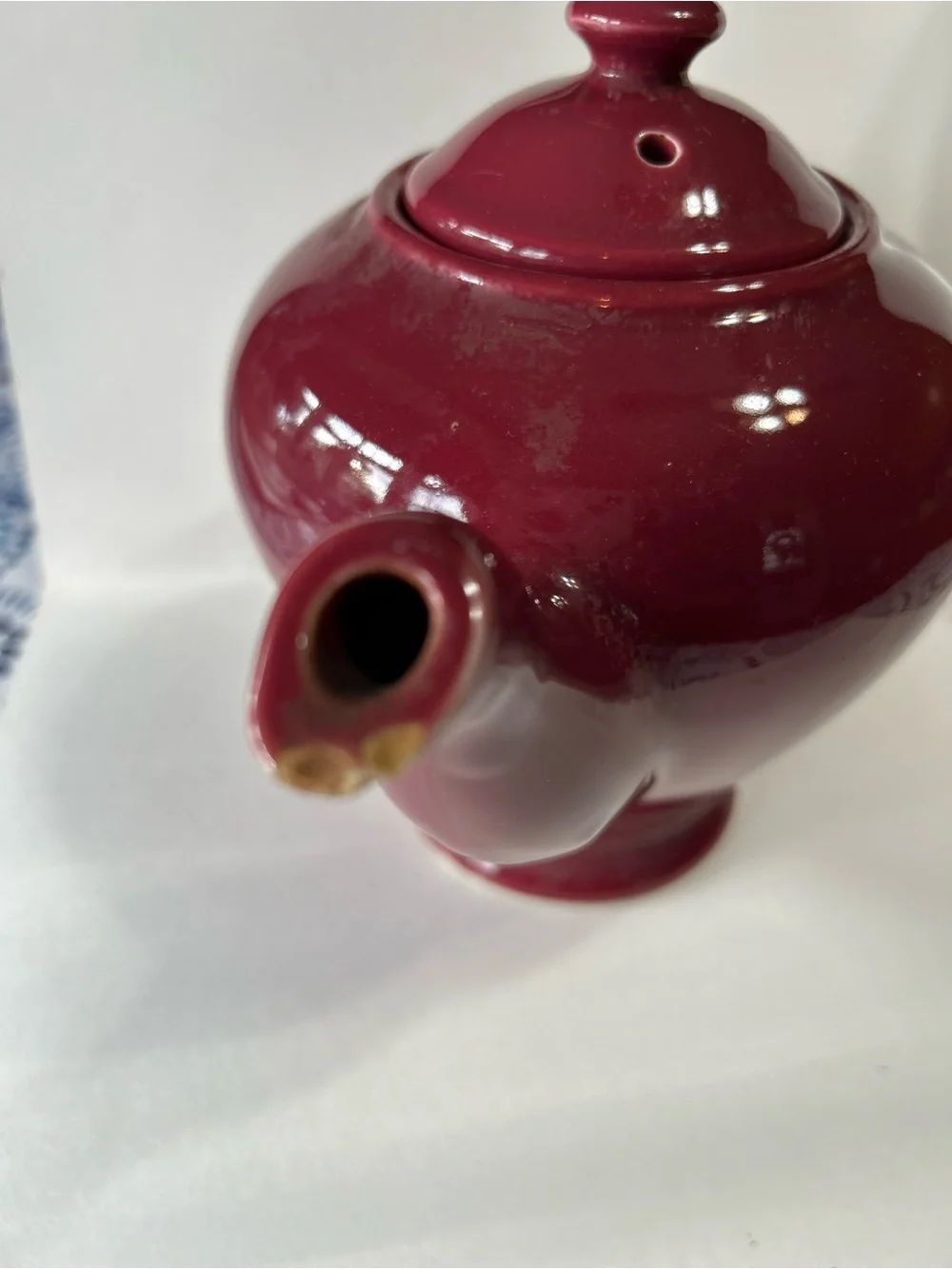 Vintage 1940s McCormick & Co  Burgundy Ceramic Teapot